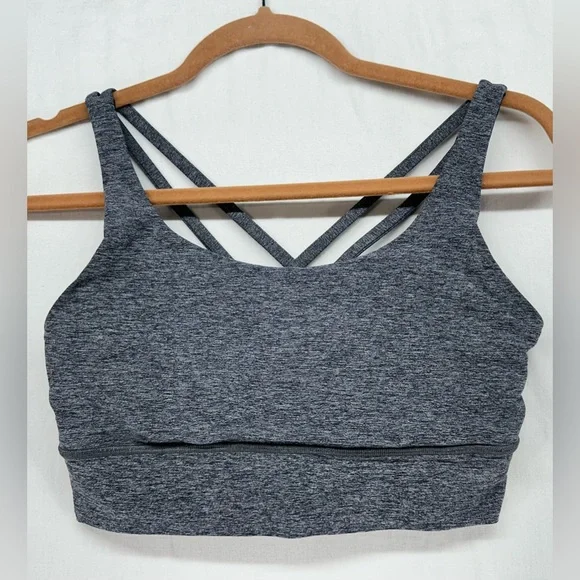 LULULEMON Energy Bra *Long Line - Medium Support Size 8 B/C - Heather Gray - Picture 1 of 7